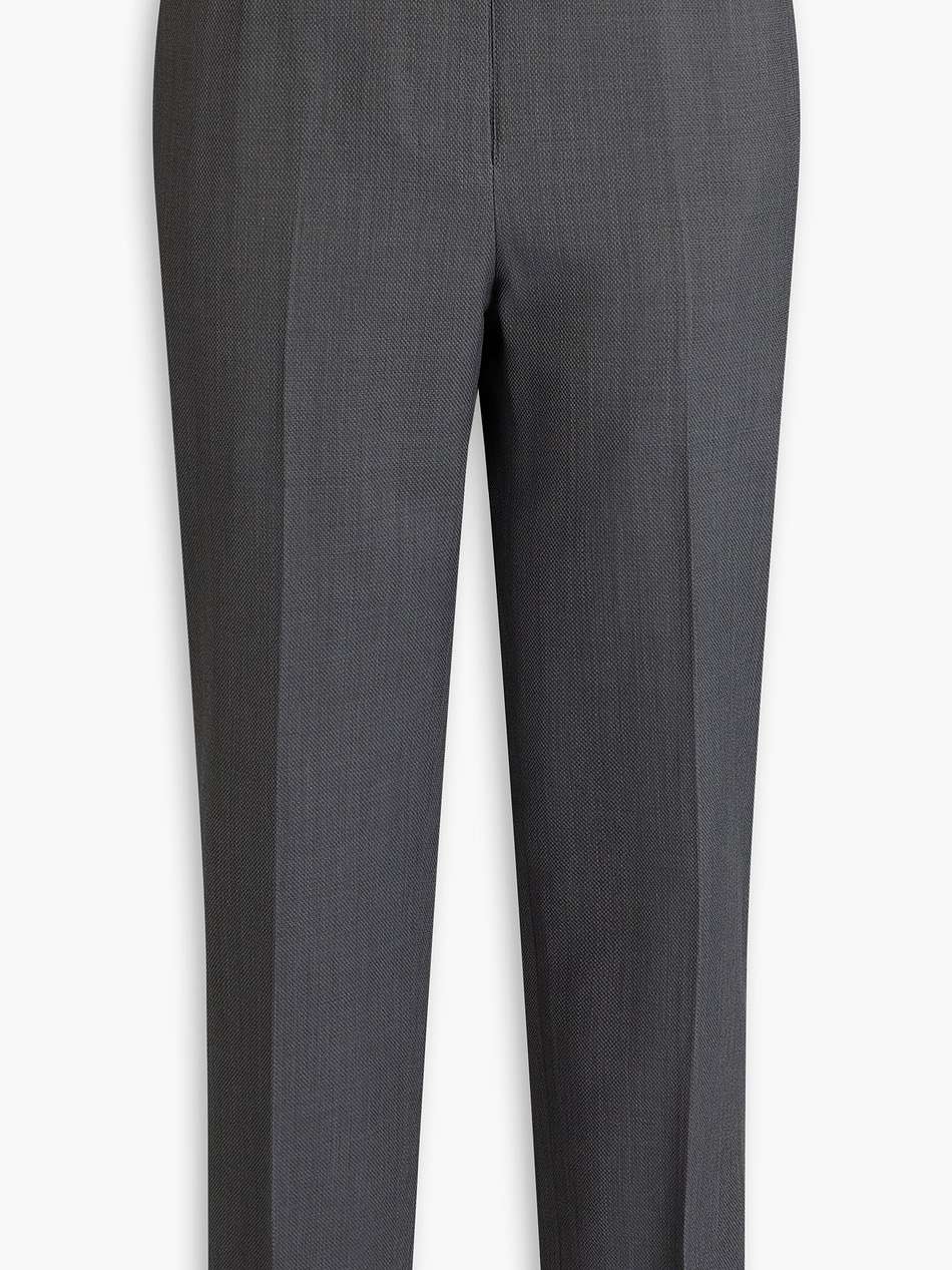 cropped wool-piqué slim-leg pants