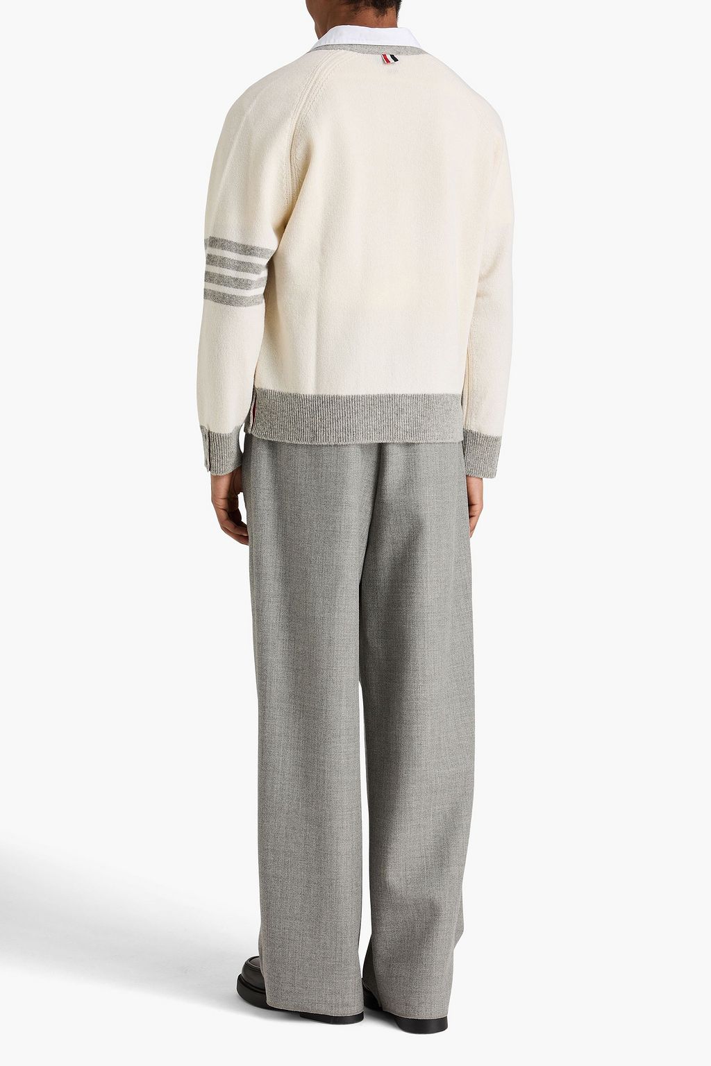 THOM BROWNE Striped wool cardigan