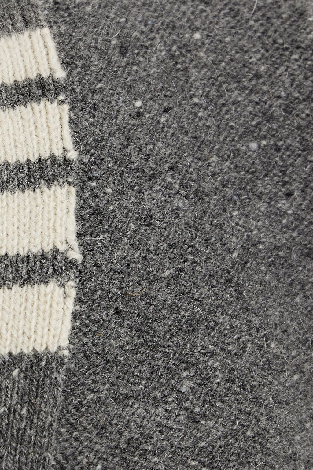 THOM BROWNE Striped wool and mohair-blend cardigan
