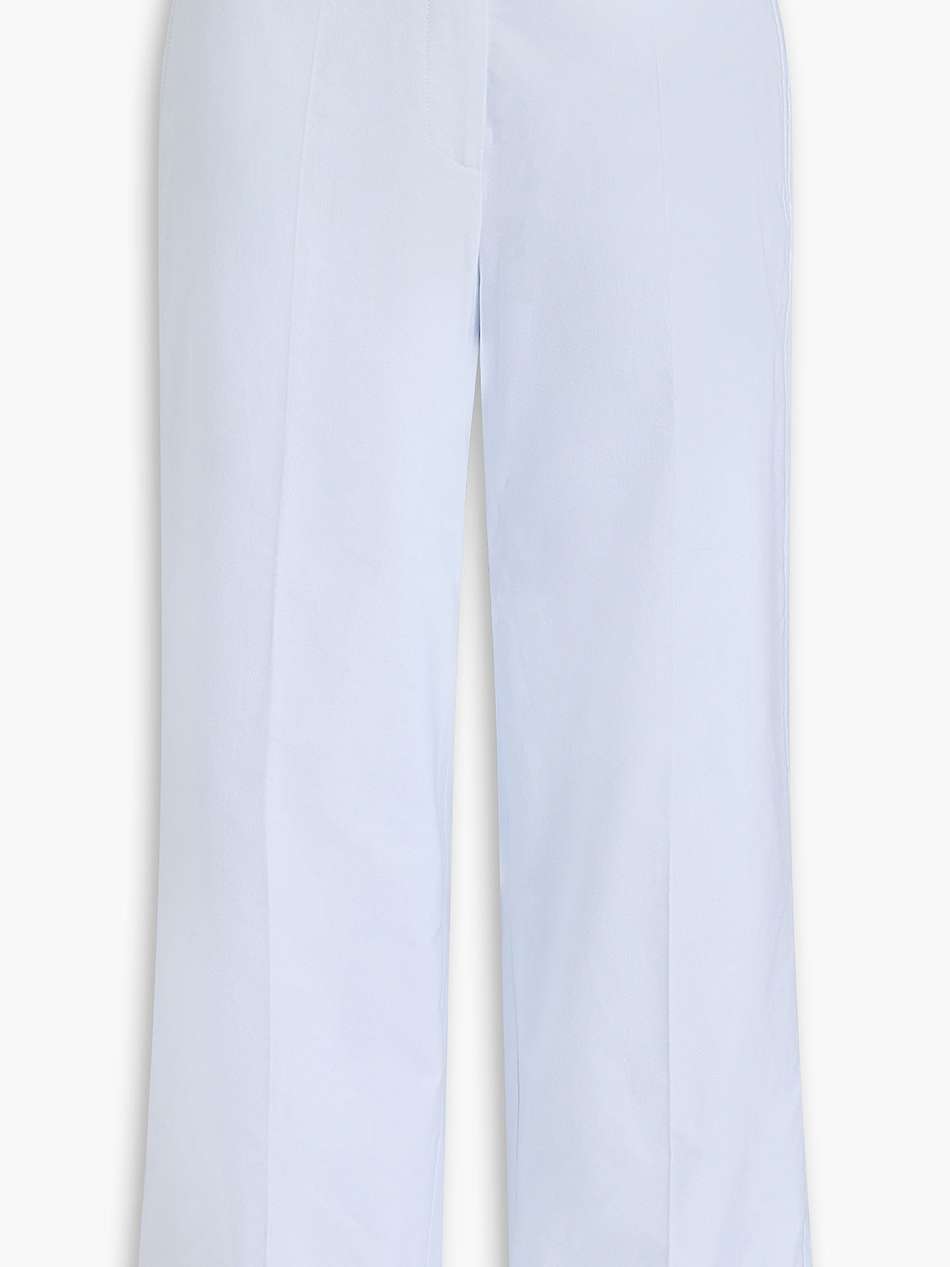 cropped cotton oxford straight-leg pants