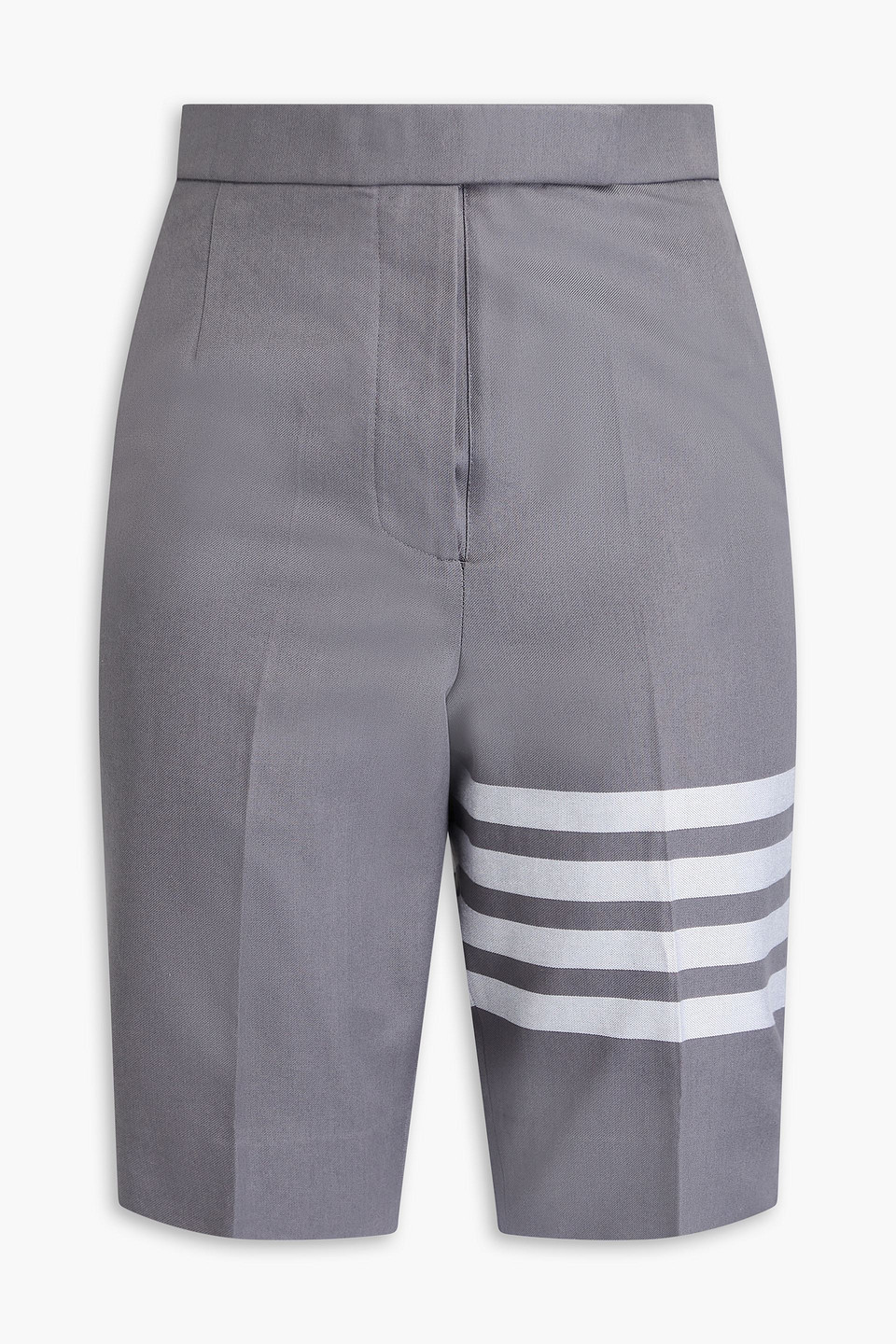 Thom Browne Striped Cotton-twill Shorts In Gray