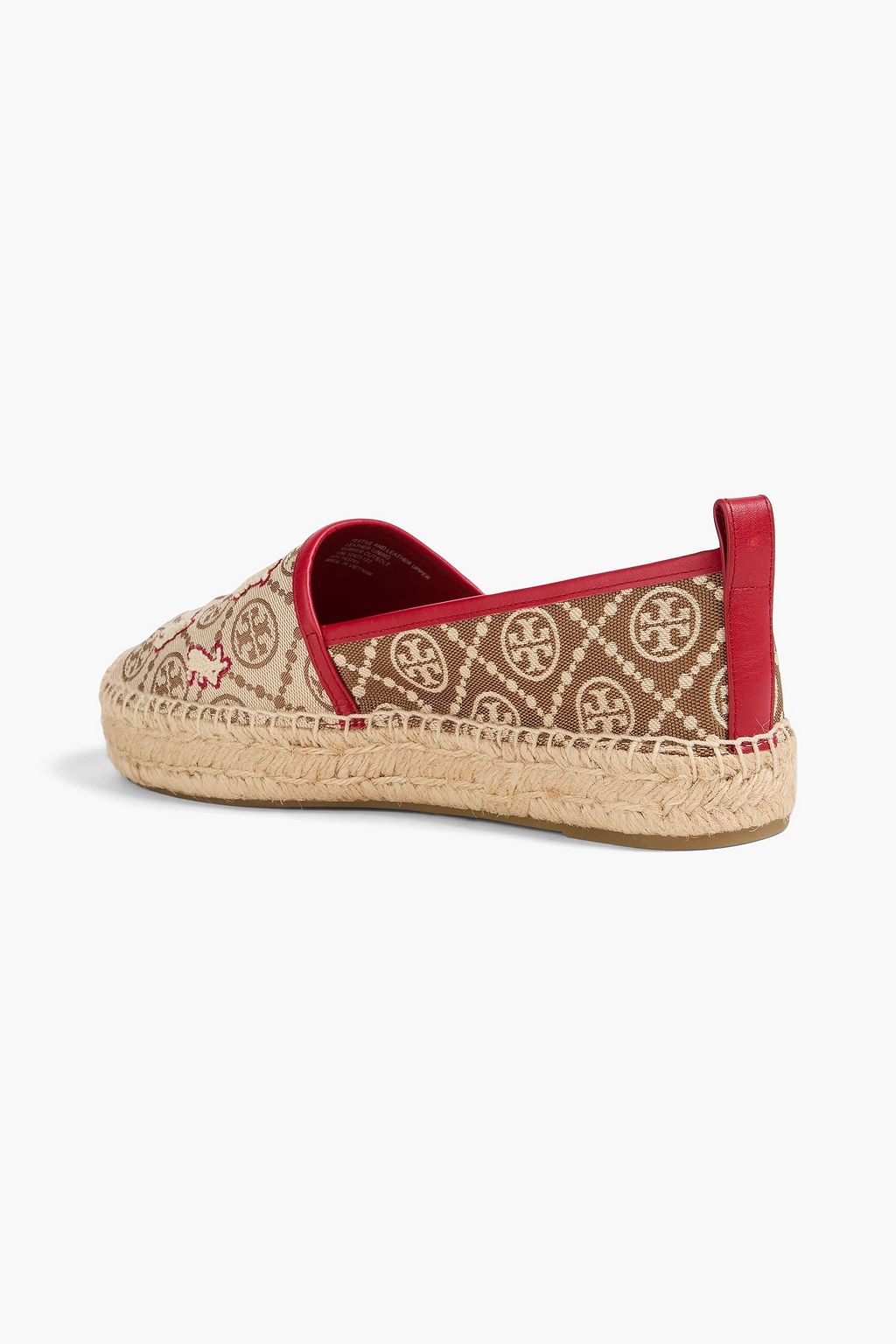 TORY BURCH حذاء إسبادريل من الجاكار بطبعة شعار العلامة