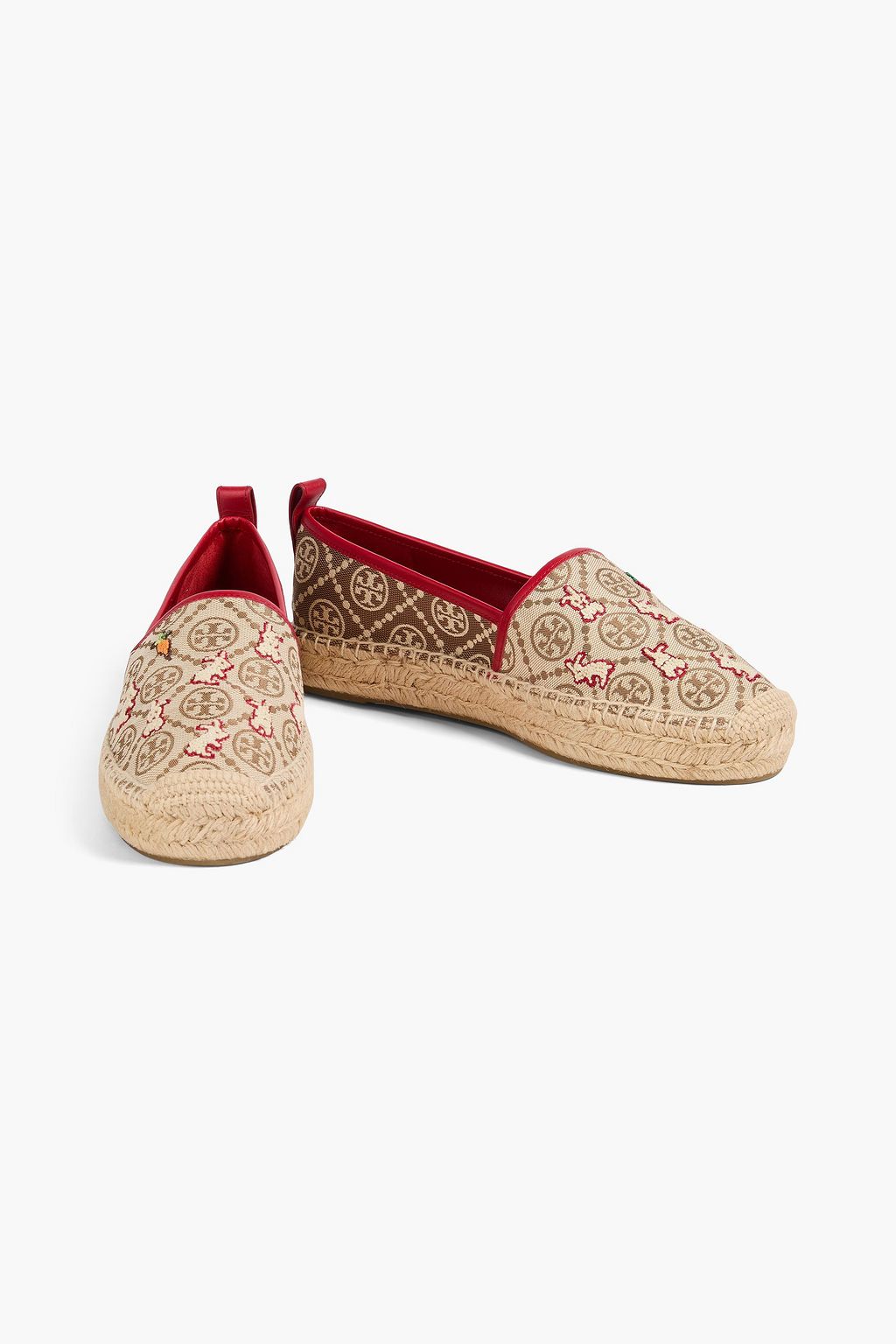 TORY BURCH حذاء إسبادريل من الجاكار بطبعة شعار العلامة