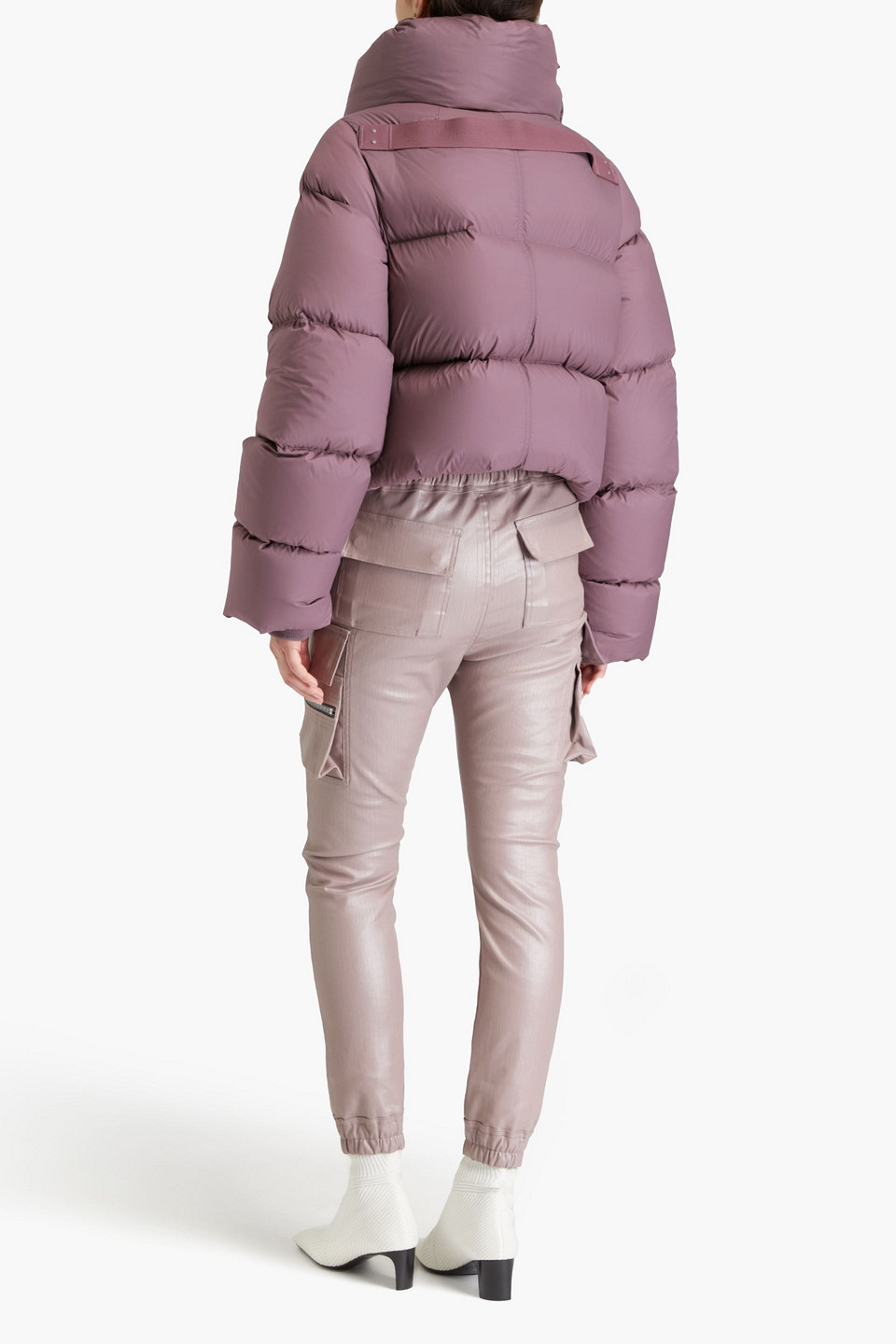Shop Rick Owens Quilted Shell Down Jacket In Dunkelrosa