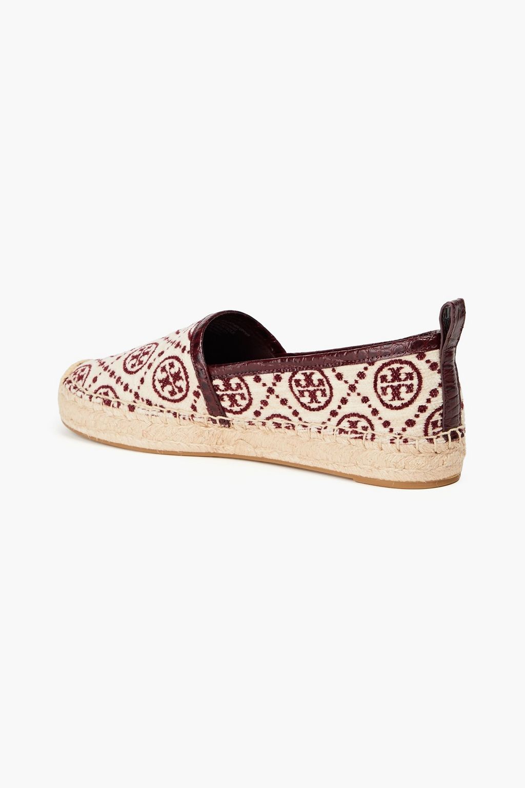 TORY BURCH Logo-print velvet espadrilles