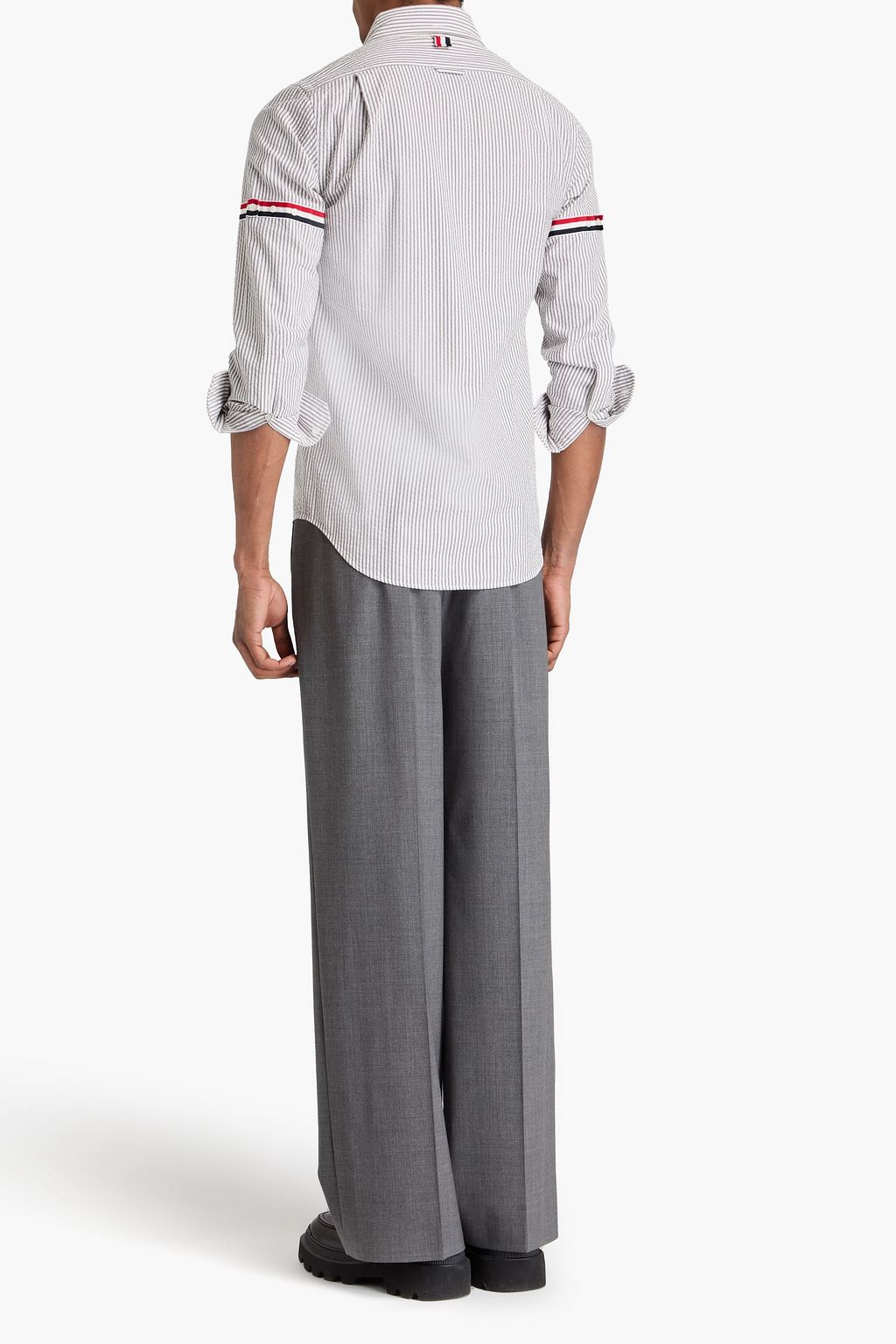THOM BROWNE Gestreiftes Hemd aus Baumwoll-Seersucker