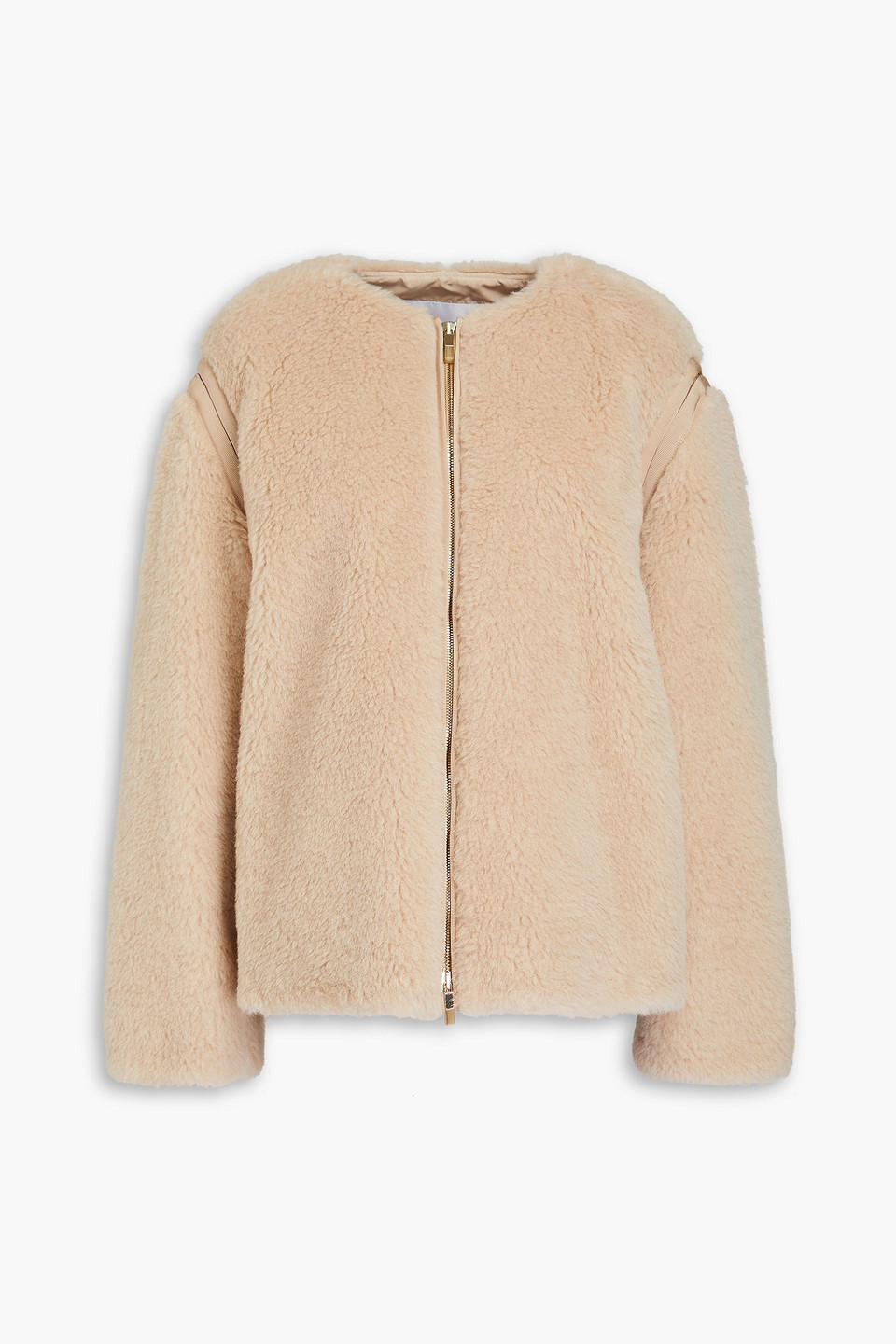 Shop Max Mara Alpaca, Wool And Silk-blend Jacket In Beige