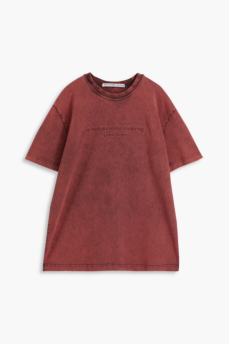 Alexander Wang - Embossed cotton-jersey T-shirt - Red - L