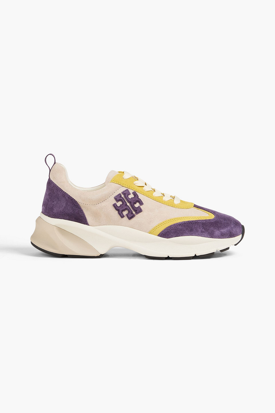 Tory Burch Good Luck Suede Sneakers In Beige