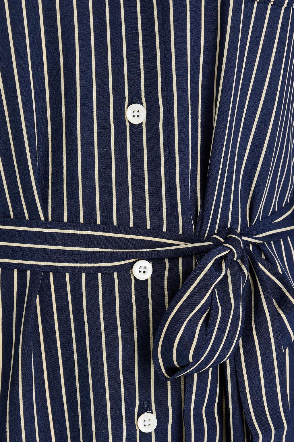 PRADA Oversized striped silk crepe de chine shirt