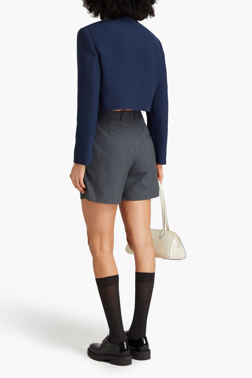 PRADA Cropped wool and silk-blend twill jacket