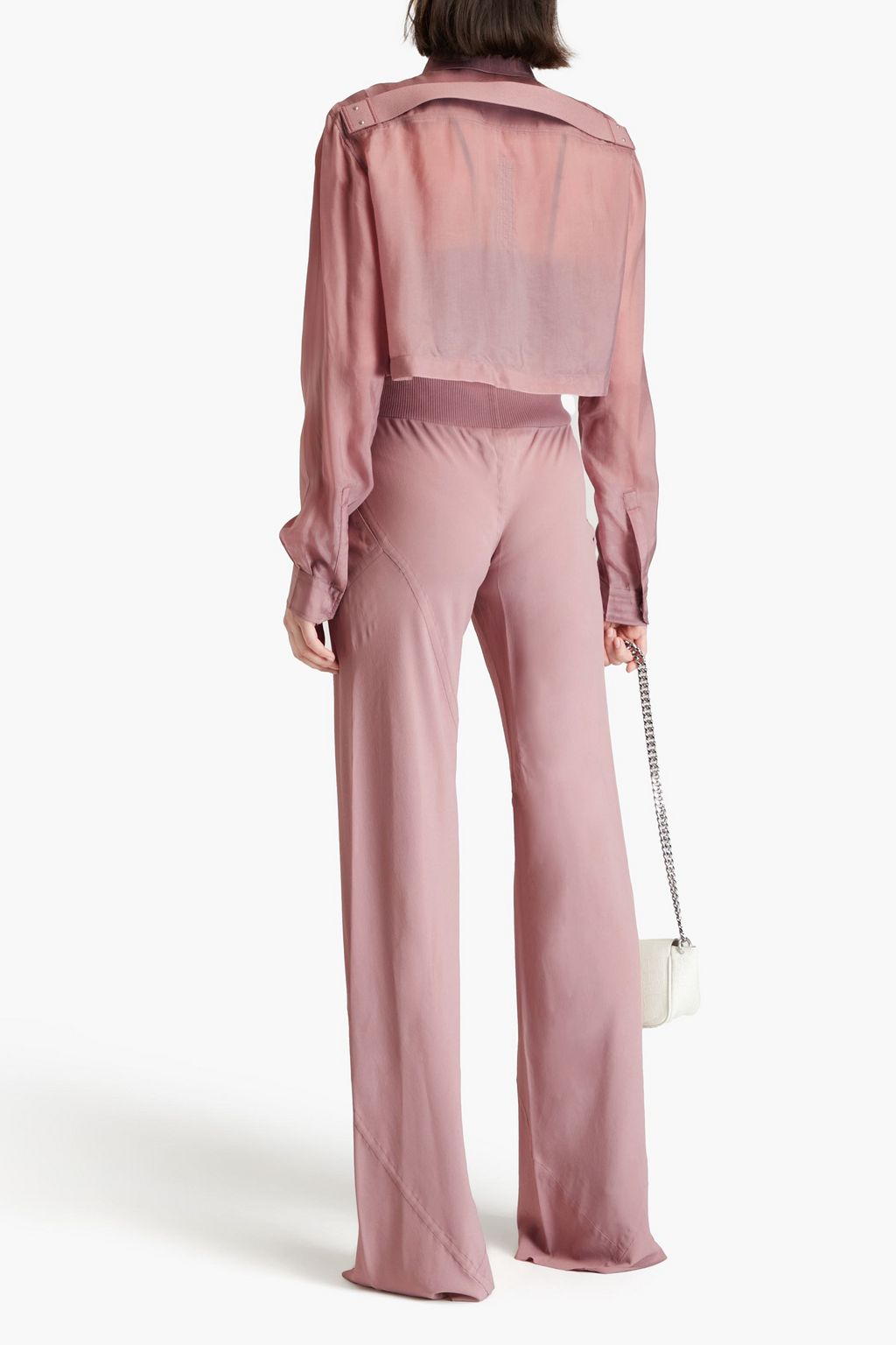 RICK OWENS Crepe de chine wide-leg pants