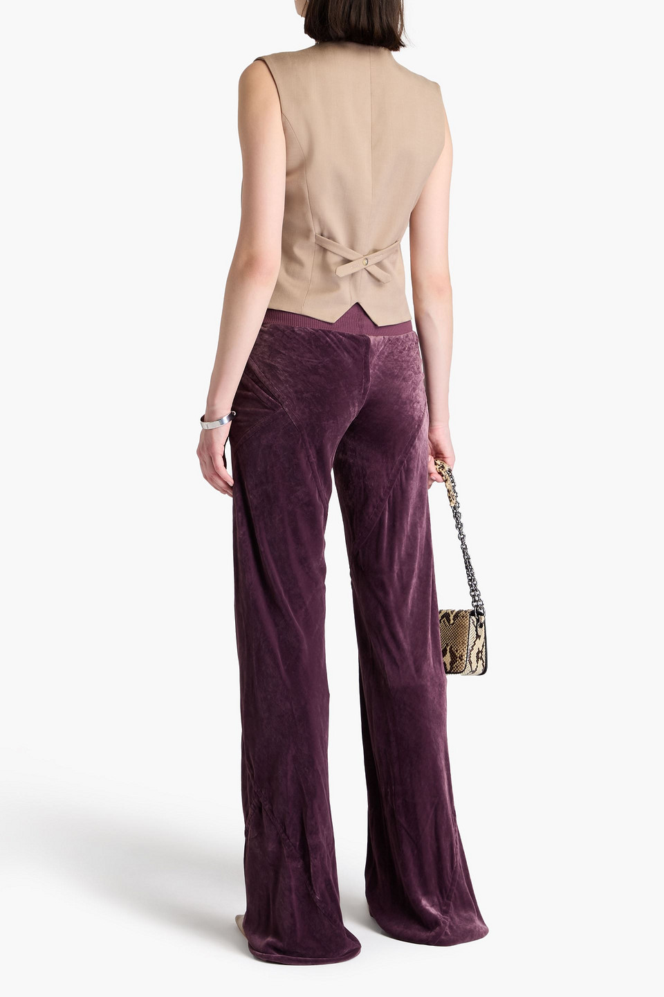 Rick Owens Hose Mit Weitem Bein Aus Samt In Dunkelrosa