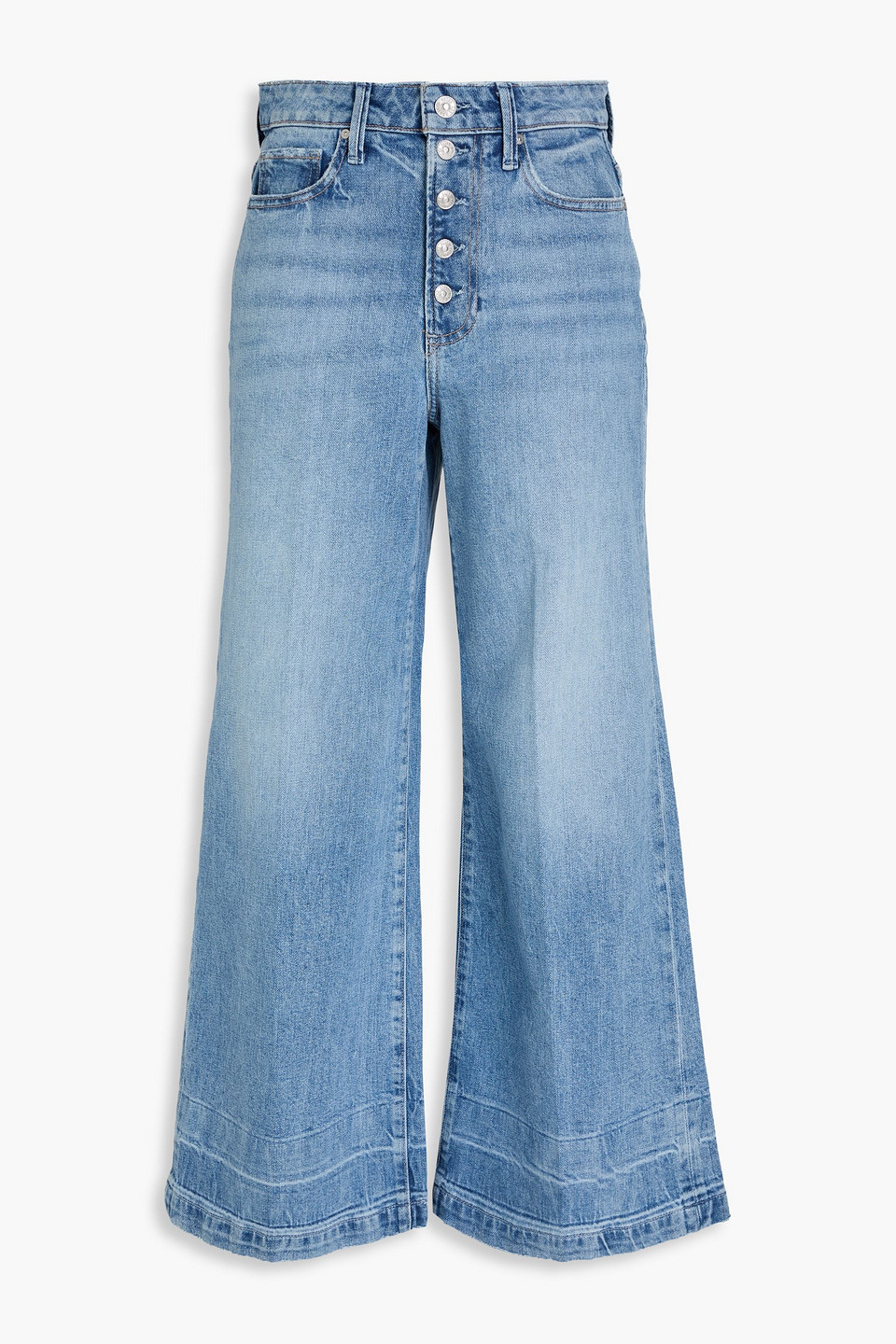 PAIGE HARPER CROPPED HIGH-RISE WIDE-LEG JEANS