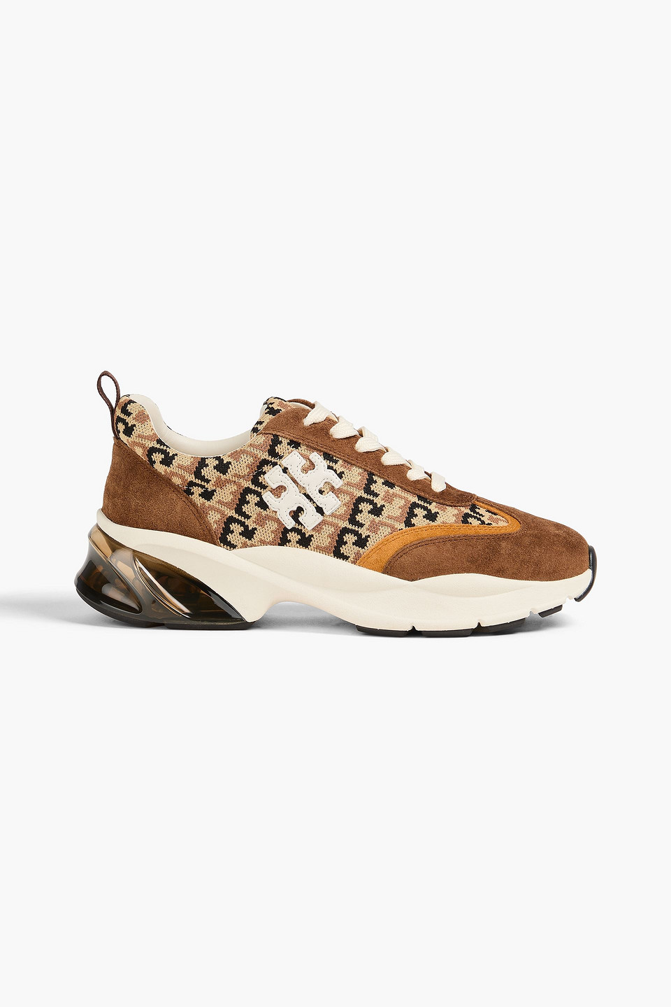 Tory Burch Good Luck Suede Trainers In Brown