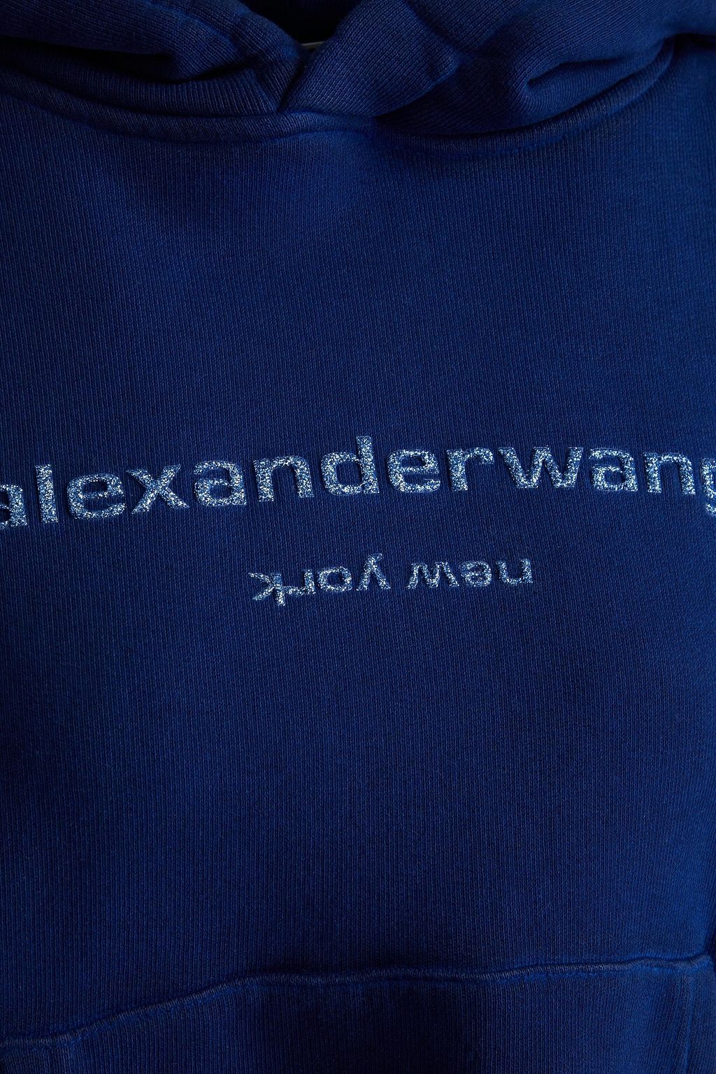 ALEXANDER WANG 글리터 디테일 프렌치 코튼 테리 후디