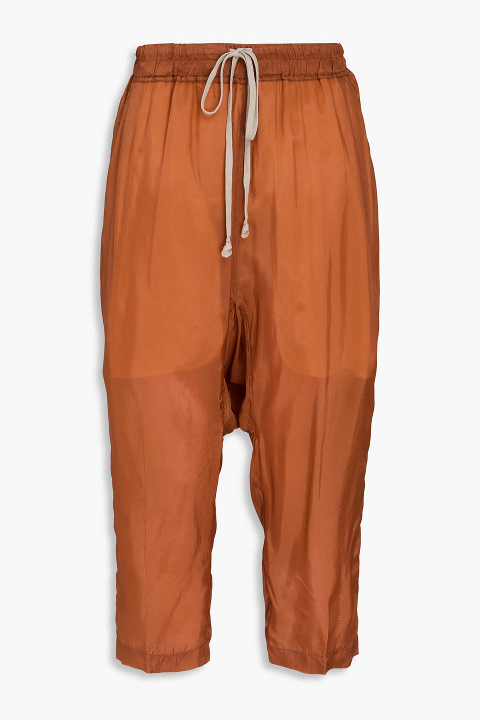 Rick Owens Cropped Track Trousers Aus Cupro In Nudefarben