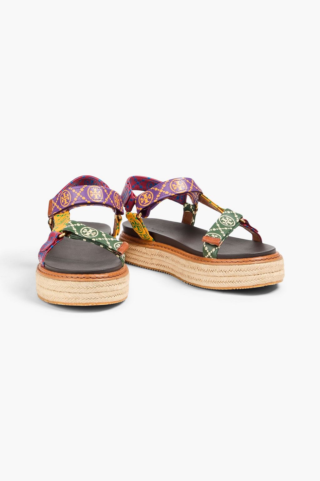 TORY BURCH 로고 프린트 가죽 샌들
