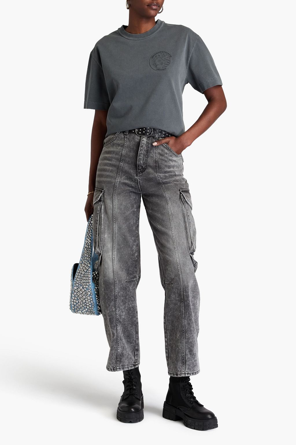 ALEXANDER WANG تي شيرت من قطن جيرسي بتصميم منقوش