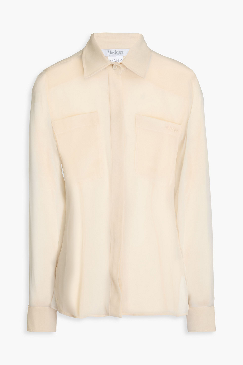 max mara - silk-voile shirt - white - it 42