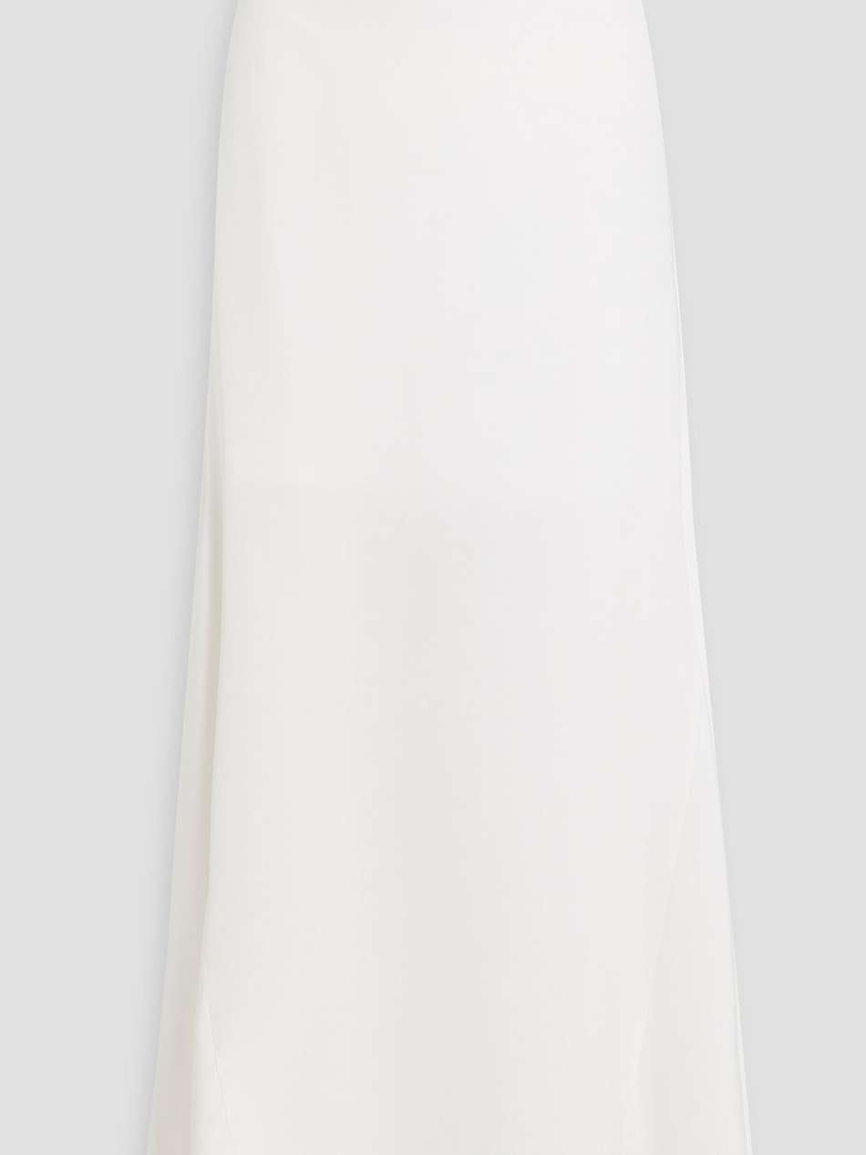draped silk maxi skirt