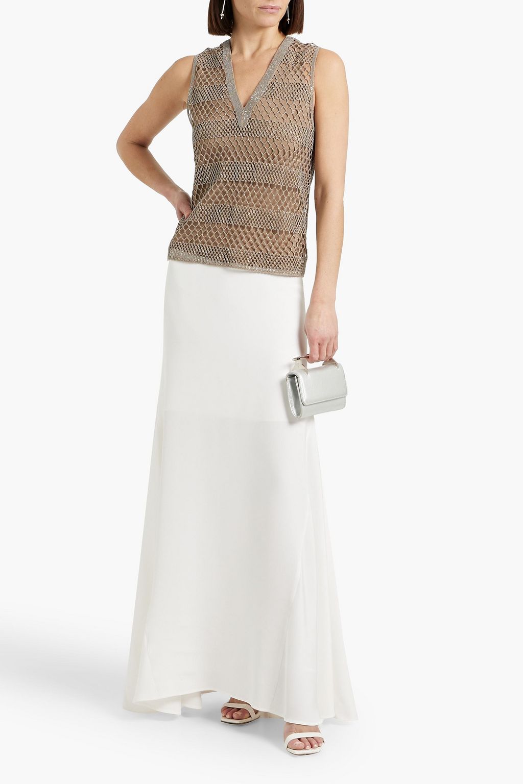 BRUNELLO CUCINELLI Draped silk maxi skirt