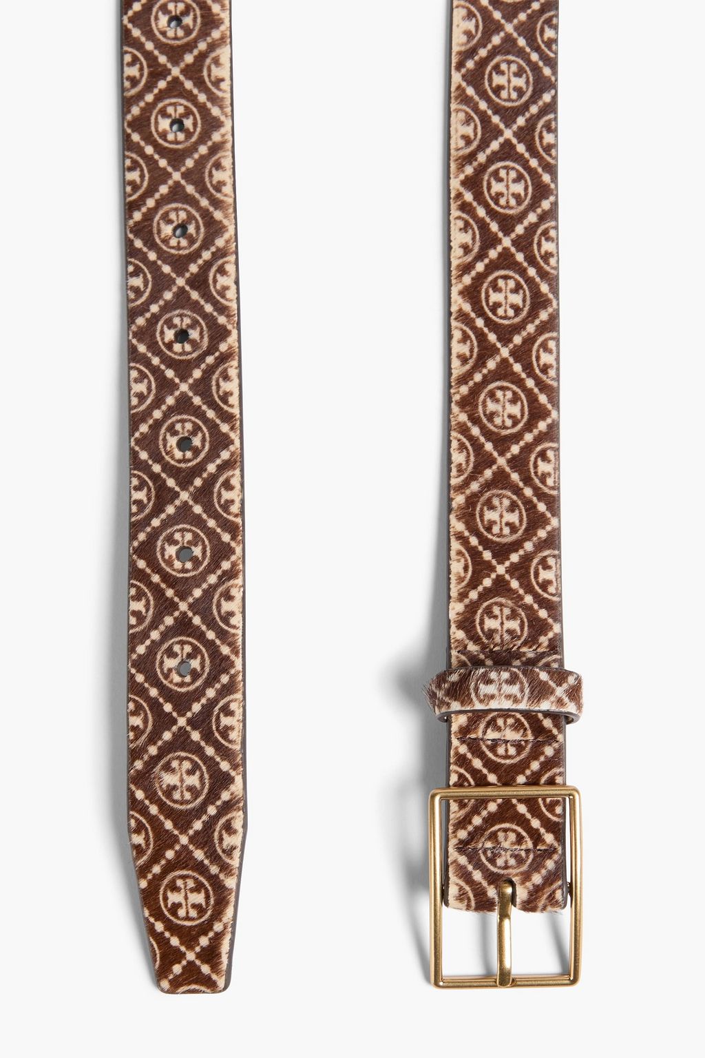 TORY BURCH Logo-print calf hair belt
