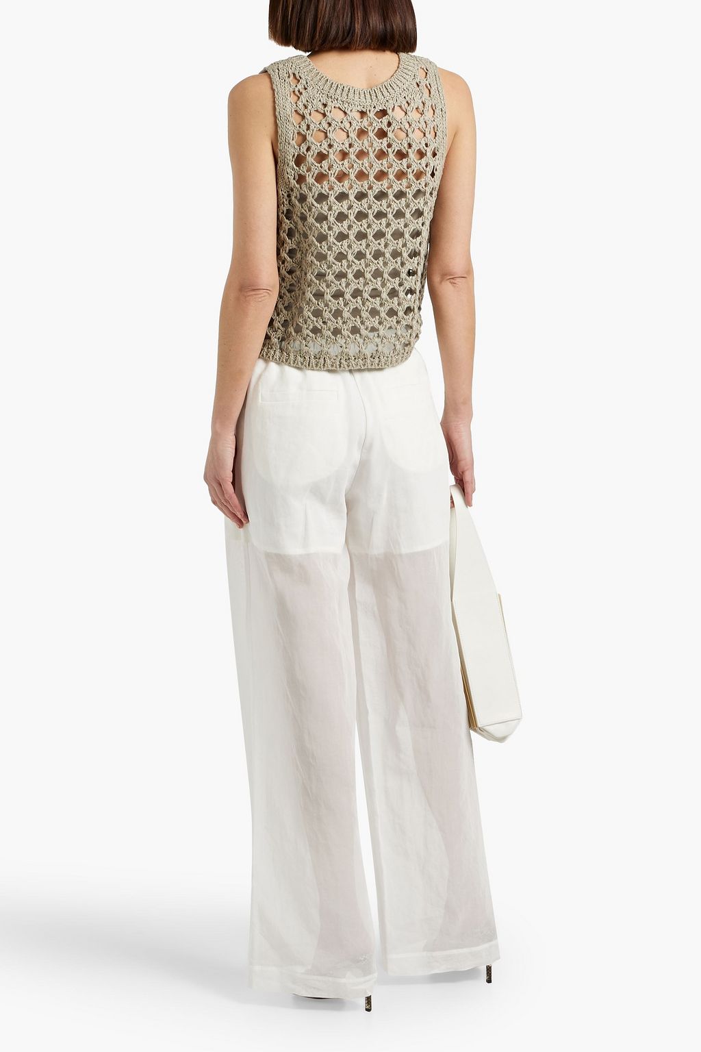 BRUNELLO CUCINELLI Cotton-organdie wide-leg pants