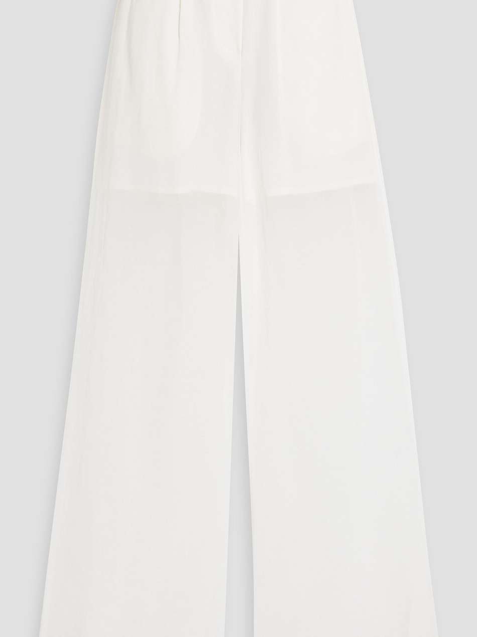 cotton-organdie wide-leg pants