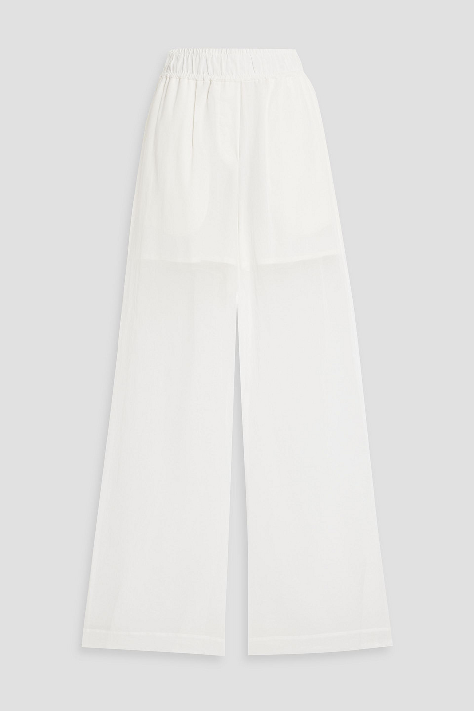Brunello Cucinelli Cotton-organdie Wide-leg Pants In White