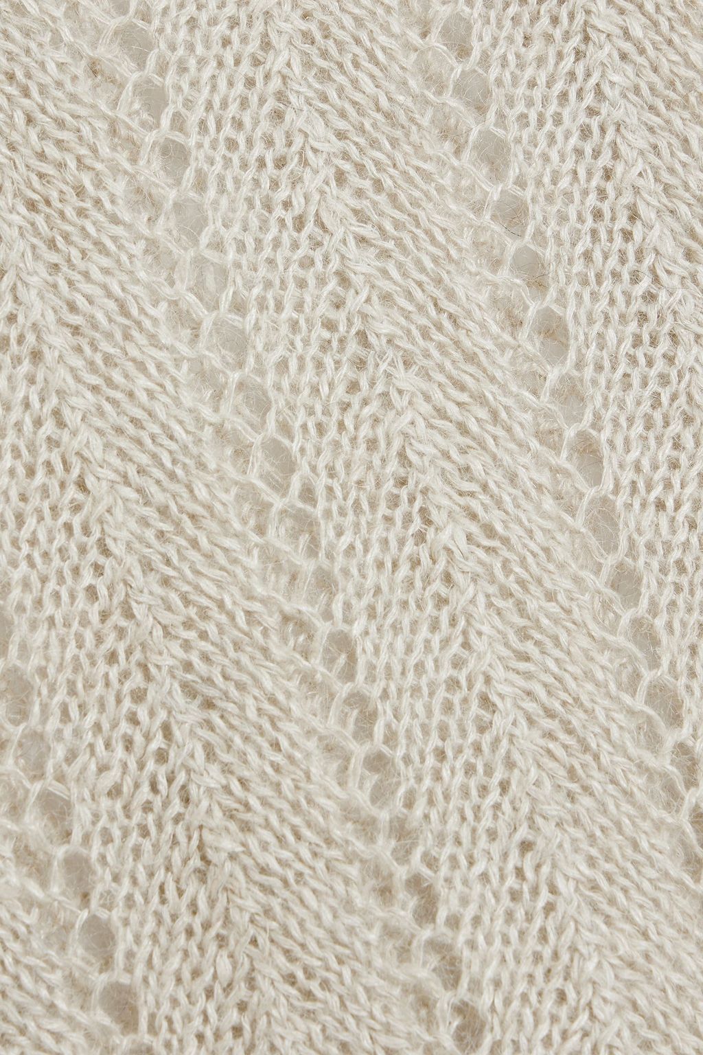 BRUNELLO CUCINELLI Cropped pointelle-knit linen-blend sweater