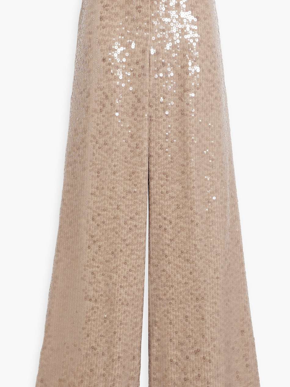 sequined silk-chiffon wide-leg pants