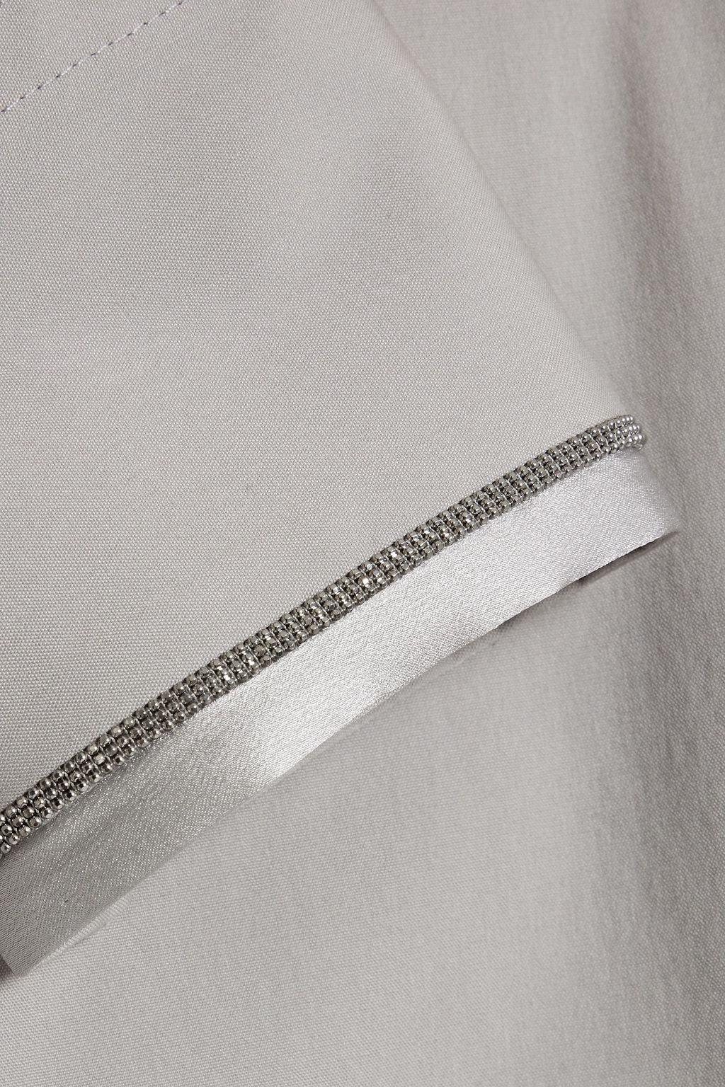 BRUNELLO CUCINELLI Bead-embellished stretch cotton-blend poplin shirt