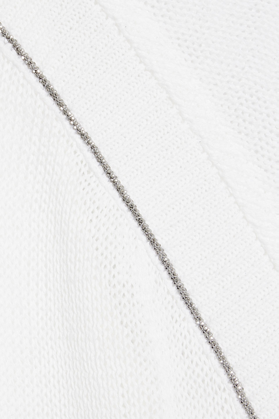 Brunello Cucinelli Bead-embellished Cotton Mini Dress In White