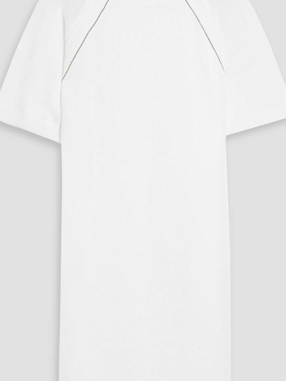 bead-embellished cotton mini dress