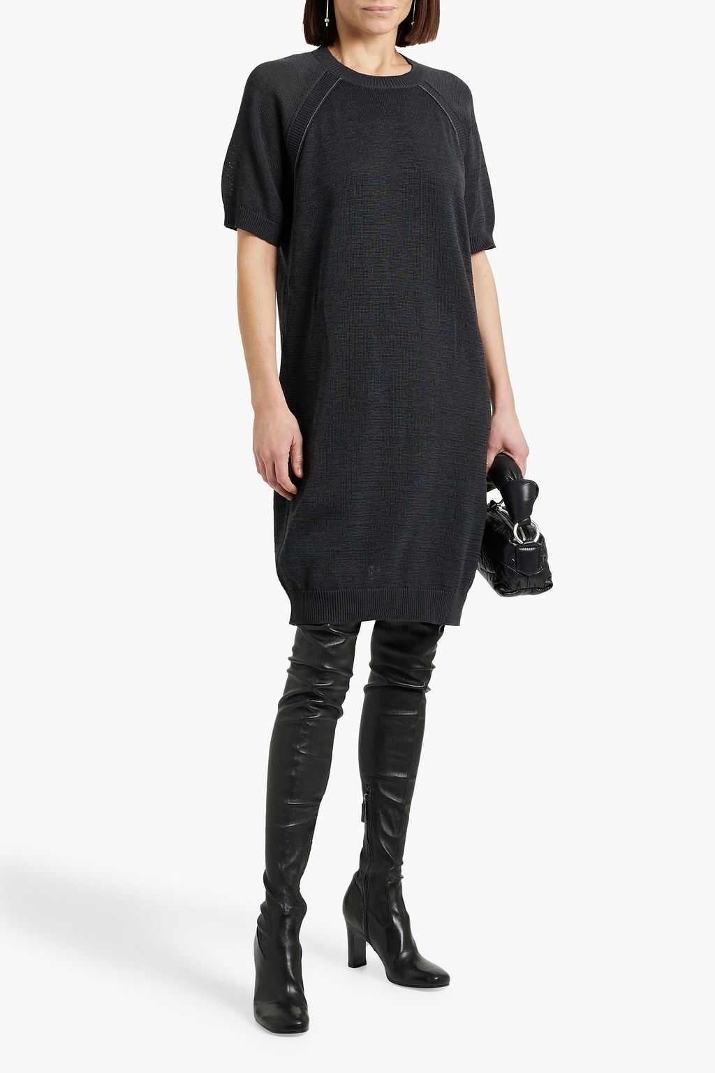 BRUNELLO CUCINELLI Bead-embellished cotton mini dress