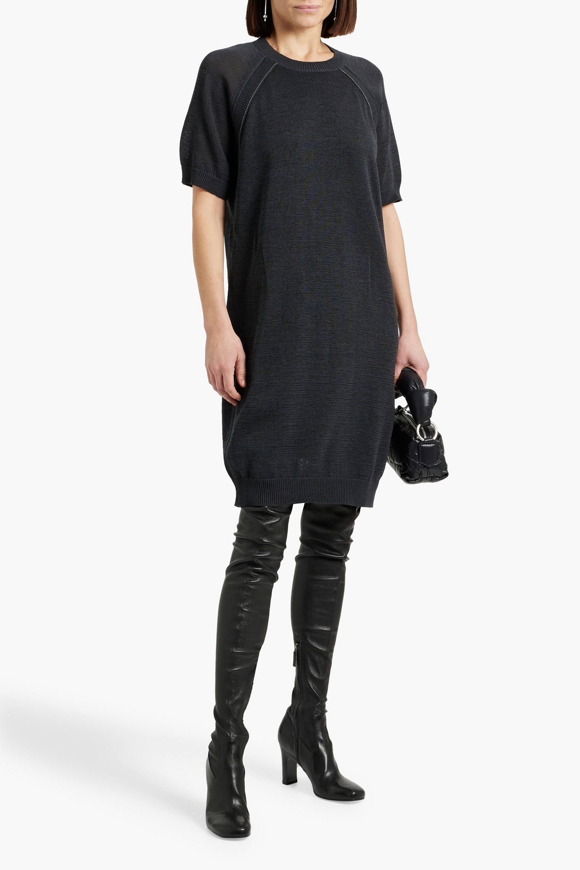 Brunello Cucinelli Bead-embellished cotton mini dress