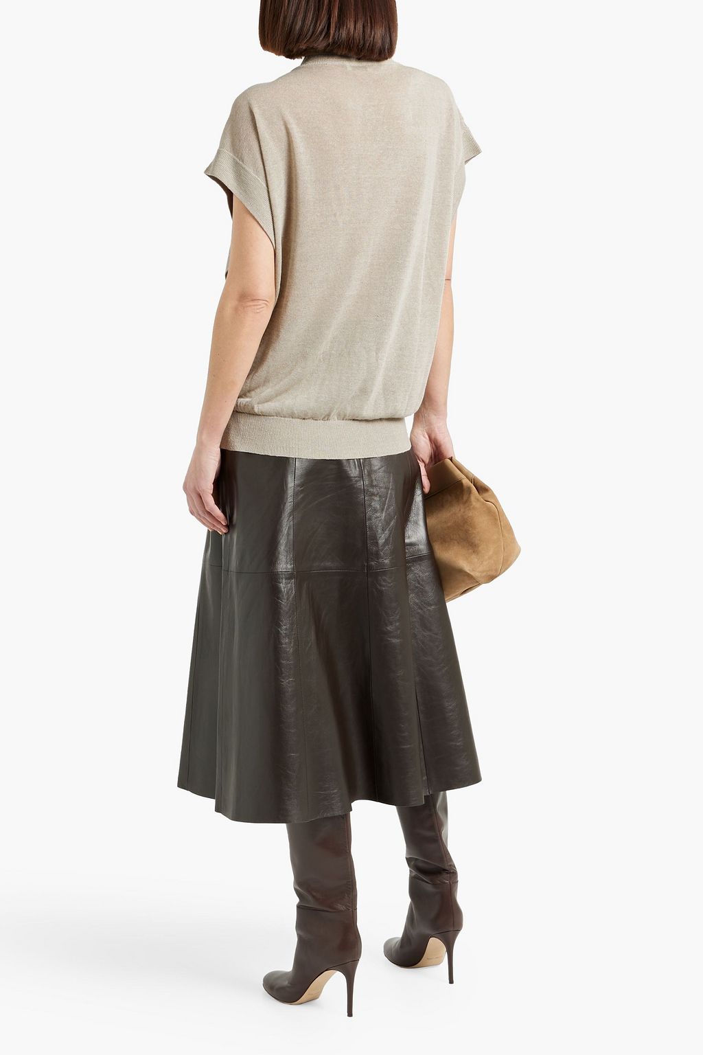 BRUNELLO CUCINELLI Embellished linen-blend top