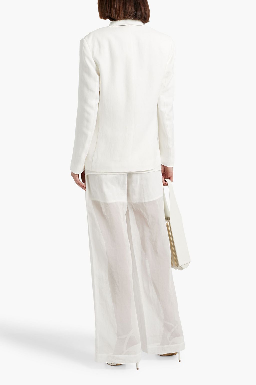 BRUNELLO CUCINELLI Bead-embellished twill blazer