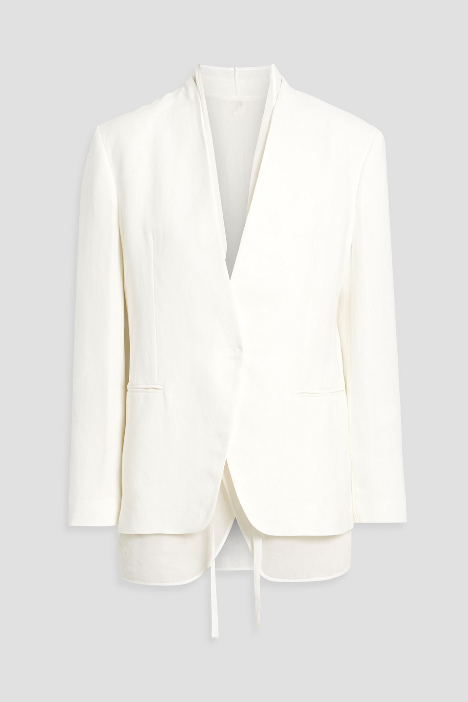 Brunello Cucinelli Single-breasted Organza Insert Blazer Blazer And Suits In White