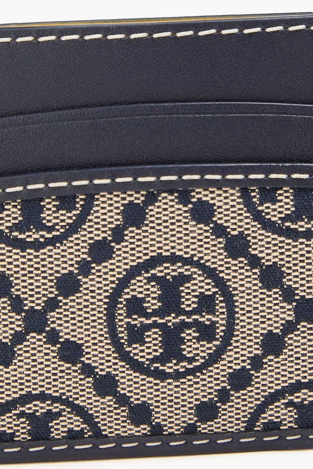 TORY BURCH 자카드 & 가죽 카드홀더