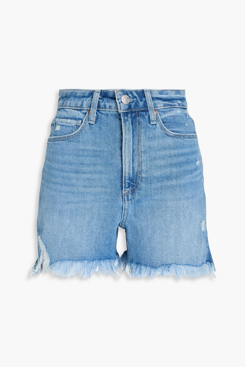 Paige - Dani distressed denim shorts - Blue - 32