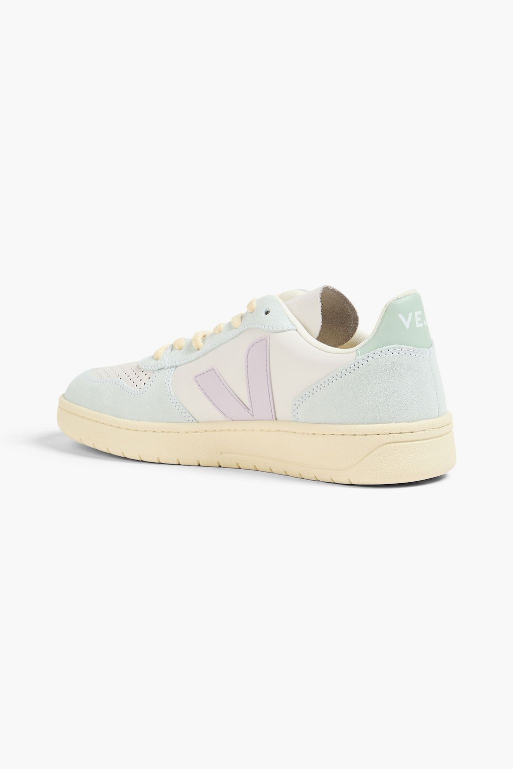 VEJA V-10 suede and leather sneakers