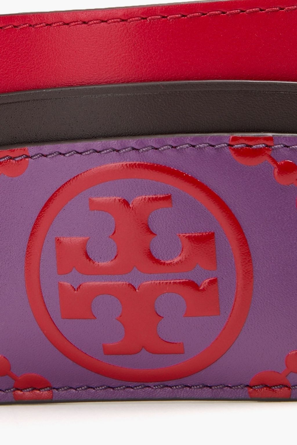 TORY BURCH 로고 프린트 가죽 카드홀더