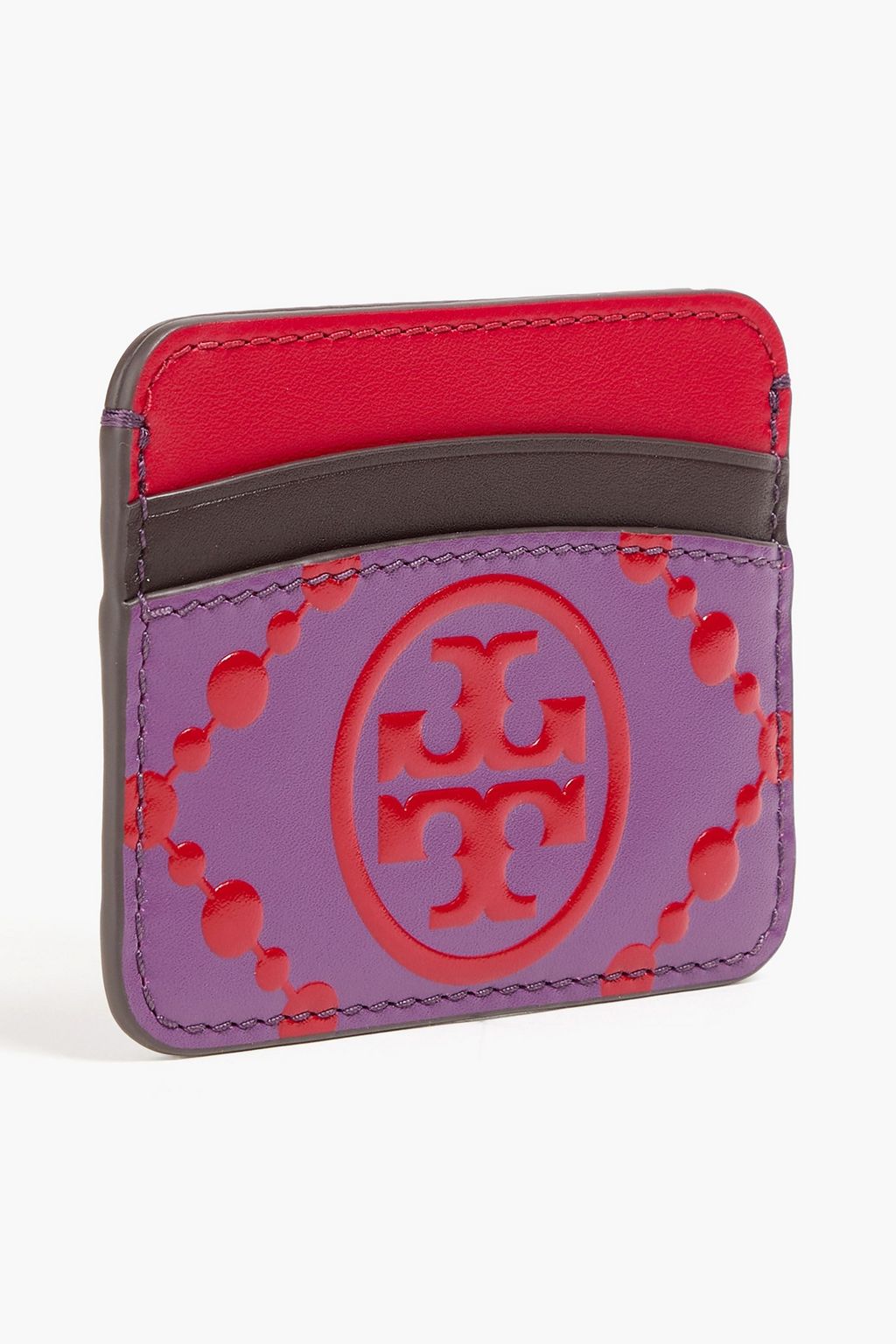 TORY BURCH 로고 프린트 가죽 카드홀더