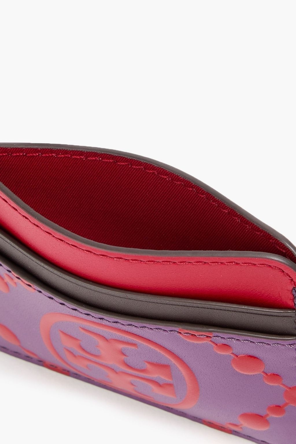 TORY BURCH 로고 프린트 가죽 카드홀더