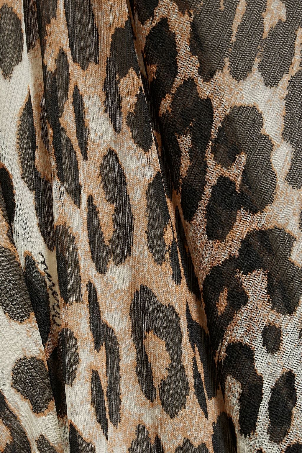 GANNI Leopard-print georgette maxi dress