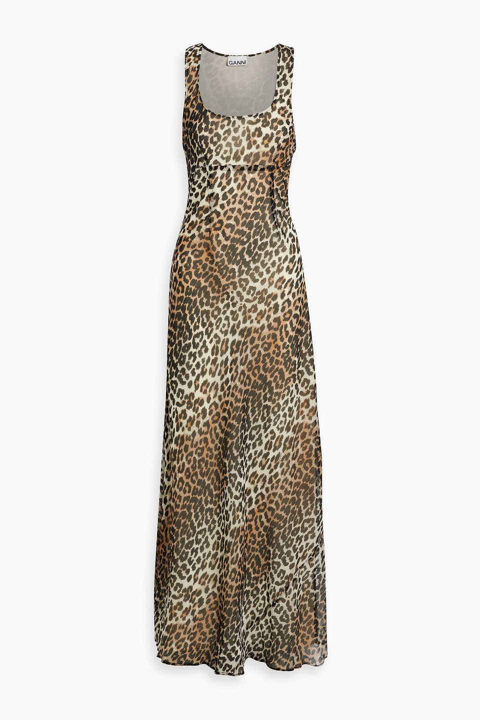 Ganni Leopard-print Georgette Maxi Dress In Animal Print