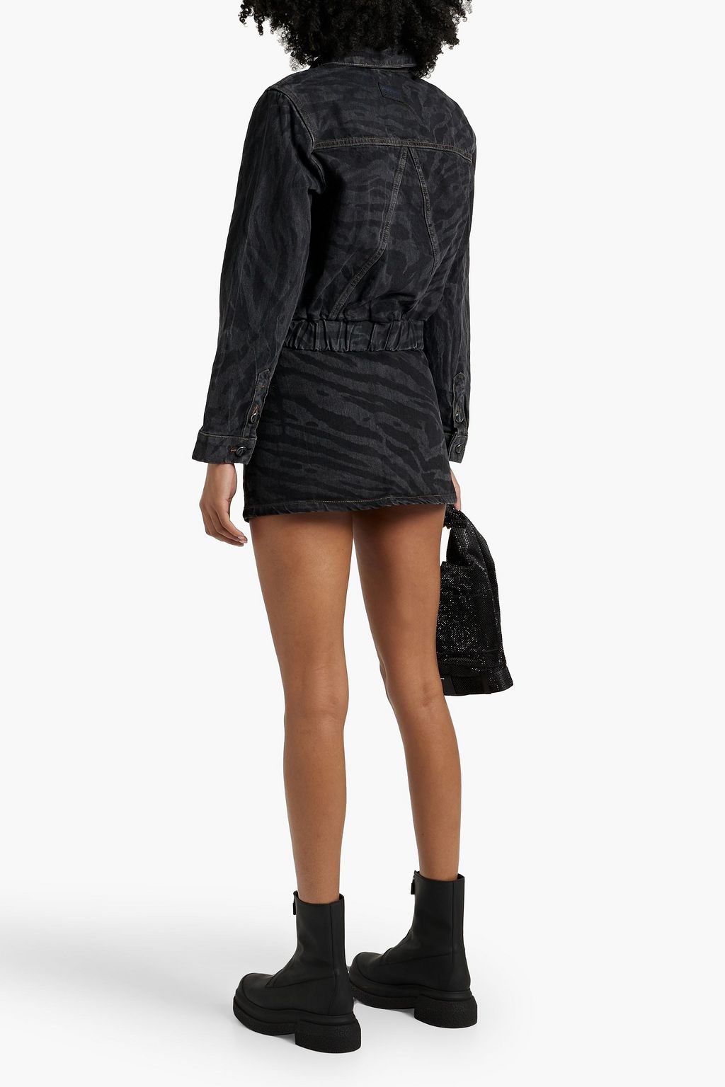 GANNI Tiger-print denim jacket
