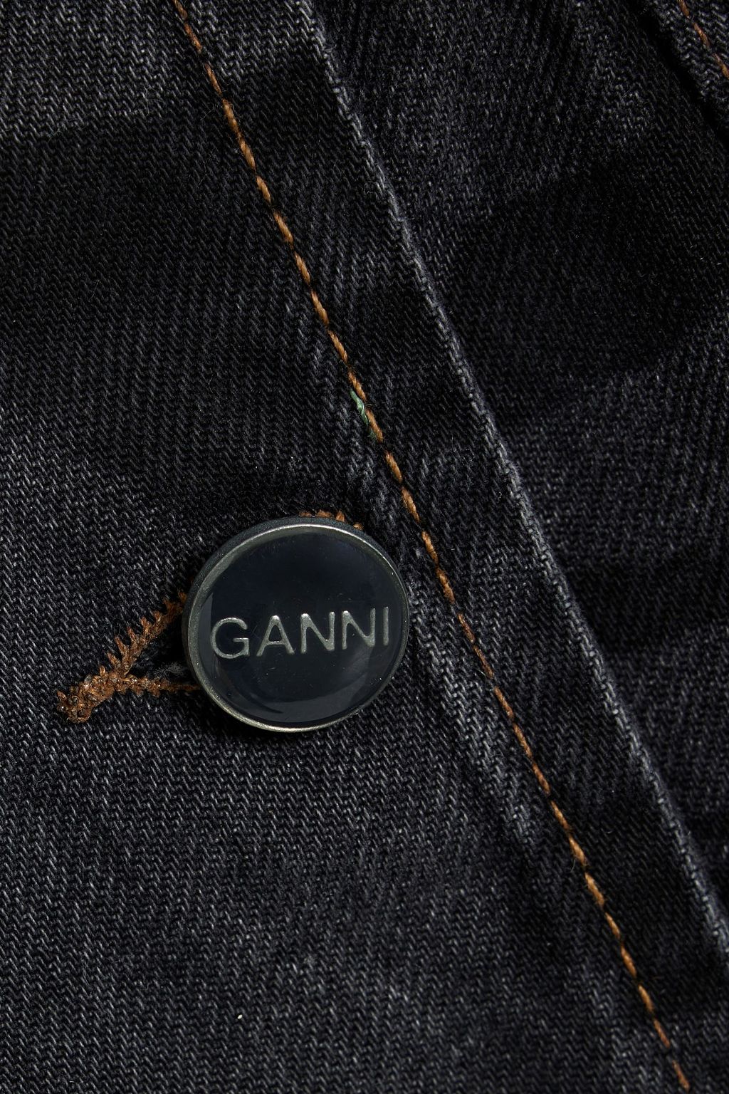 GANNI Tiger-print denim mini wrap skirt